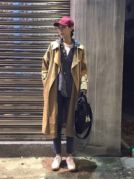 「AIN（エイン）のアイテム（パンツ）」を使った、Morinさん（レディース・168cm）の秋コーディネート