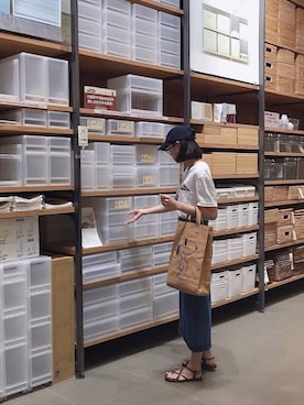 「Acne Studios（アクネストゥディオズ）のアイテム（キャップ）」を使った、Morinさん（レディース・170cm）の夏コーディネート