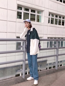 「Acne Studios（アクネストゥディオズ）のアイテム（キャップ）」を使った、Morinさん（レディース・170cm）の秋コーディネート