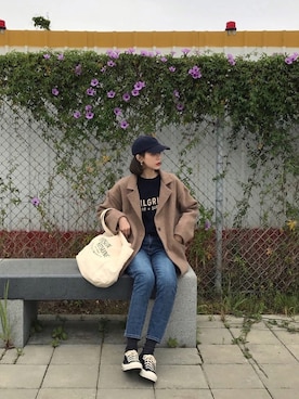 「Acne Studios（アクネストゥディオズ）のアイテム（キャップ）」を使った、Morinさん（レディース・168cm）の春コーディネート