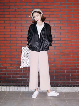 「STYLENANDA（スタイルナンダ）のアイテム（ハンチング/ベレー帽）」を使った、Morinさん（レディース・168cm）の春コーディネート