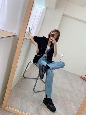 「アイテム（スマホケース/カバー、ブラウン系）」を使った、Morinさん（レディース・170cm）の秋コーディネート