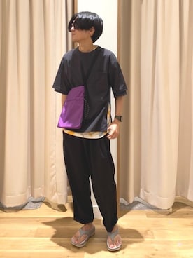 「涼しくて軽い「涼・軽パンツ」」｜ざきさん（メンズ・168cm）の夏コーディネート