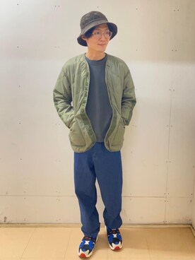 「でにむ」｜「アイテム（ミリタリージャケット）」を使った、ざきさん（メンズ・168cm）の秋コーディネート