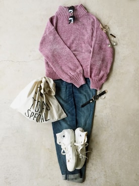 「CIBONE（シボネ）のアイテム」を使った、トレンド服のイタフラさん（レディース・165cm）の秋コーディネート