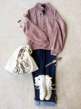 「CIBONE（シボネ）のアイテム」を使った、トレンド服のイタフラさん（レディース・165cm）の秋コーディネート