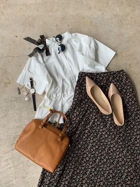 「FOSSIL（フォッシル）のアイテム（ハンドバッグ）」を使った、トレンド服のイタフラさん（レディース・155cm）の春コーディネート