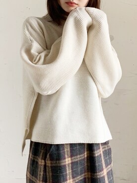 「ボリュームニット」｜「アイテム（その他）」を使った、トレンド服のイタフラさん（レディース・155cm）の冬コーディネート