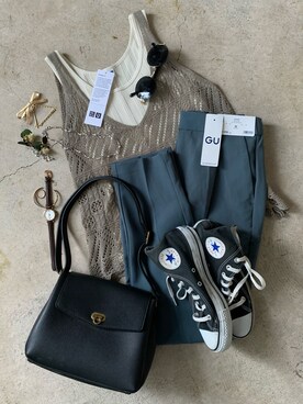 「UNIQLO U」｜「アイテム（福袋/福箱）」を使った、トレンド服のイタフラさん（レディース・155cm）の春コーディネート