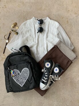 「UNIQLO U」｜「アイテム（福袋/福箱）」を使った、トレンド服のイタフラさん（レディース・155cm）の秋コーディネート