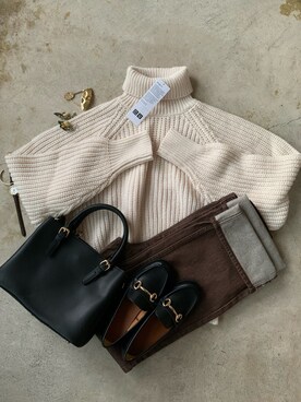 「UNIQLO U」｜「アイテム（福袋/福箱）」を使った、トレンド服のイタフラさん（レディース・155cm）の秋コーディネート