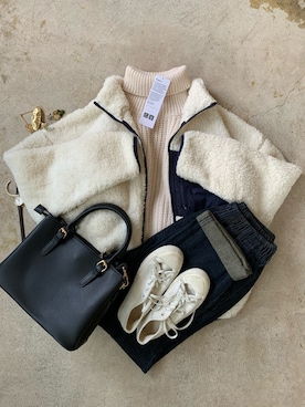 「UNIQLO U」｜「アイテム（福袋/福箱）」を使った、トレンド服のイタフラさん（レディース・155cm）の秋コーディネート