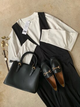 「UNIQLO U」｜「アイテム（福袋/福箱）」を使った、トレンド服のイタフラさん（レディース・155cm）の秋コーディネート