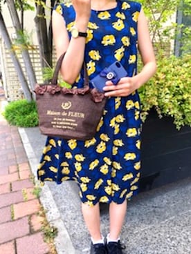「トートバック」｜「アイテム（PC・スマホグッズ/家電）」を使った、メゾンドフルールstaffさん（レディース・154cm）の夏コーディネート