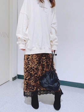 「ミックスコーデ」｜「アイテム（バッグ）」を使った、メゾンドフルールstaffさん（レディース・154cm）の秋コーディネート