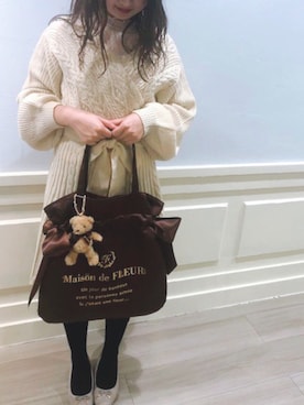 「Maison de FLEUR（メゾンドフルール）のアイテム」を使った、メゾンドフルールstaffさん（レディース・154cm）の秋コーディネート