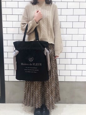 「Maison de FLEUR（メゾンドフルール）のアイテム」を使った、メゾンドフルールstaffさん（レディース・154cm）の冬コーディネート