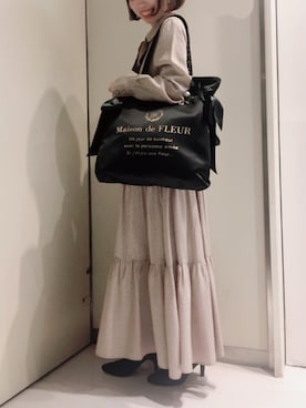「メゾンドフルール」｜「アイテム（アクセサリー）」を使った、メゾンドフルールstaffさん（レディース・154cm）の冬コーディネート