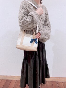 「メゾンドフルール」｜「アイテム（アクセサリー）」を使った、メゾンドフルールstaffさん（レディース・154cm）の冬コーディネート