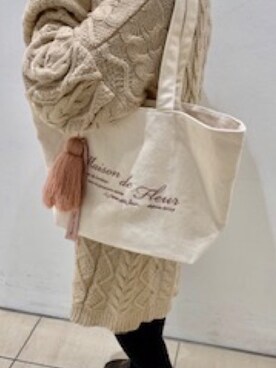 「メゾンドフルール」｜「アイテム（アクセサリー）」を使った、メゾンドフルールstaffさん（レディース・154cm）の冬コーディネート