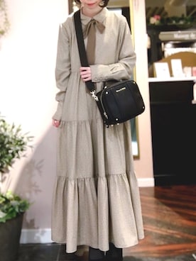 「Maison de FLEUR（メゾンドフルール）のアイテム」を使った、メゾンドフルールstaffさん（レディース・154cm）の冬コーディネート