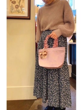 「メゾンドフルール」｜「アイテム（アクセサリー）」を使った、メゾンドフルールstaffさん（レディース・154cm）の春コーディネート