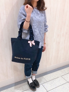 「キャンバストート」｜メゾンドフルールstaffさん（レディース・154cm）の春コーディネート