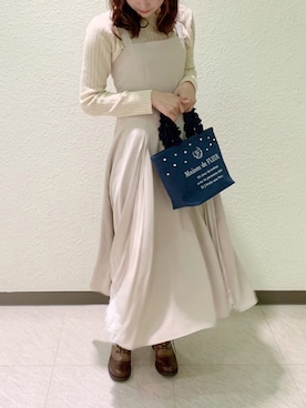 「Maison de FLEUR（メゾンドフルール）のアイテム」を使った、メゾンドフルールstaffさん（レディース・154cm）の春コーディネート