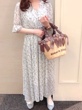 「Maison de FLEUR（メゾンドフルール）のアイテム」を使った、メゾンドフルールstaffさん（レディース・154cm）の夏コーディネート