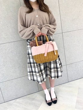 「Maison de FLEUR（メゾンドフルール）のアイテム」を使った、メゾンドフルールstaffさん（レディース・154cm）の夏コーディネート