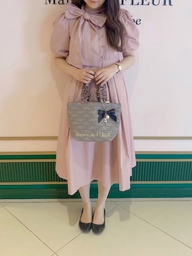 「レースバッグ」｜メゾンドフルールstaffさん（レディース・154cm）の夏コーディネート