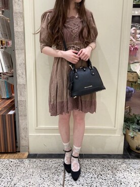 「Honey Salon（ハニーサロン）のアイテム（ワンピース/ドレス）」を使った、メゾンドフルールstaffさん（レディース・154cm）の秋コーディネート