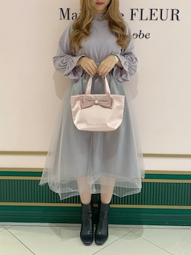 「Maison de FLEUR（メゾンドフルール）のアイテム」を使った、メゾンドフルールstaffさん（レディース・154cm）の冬コーディネート