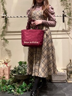 「メゾンドフルール」｜「アイテム（ワンピース/ドレス）」を使った、メゾンドフルールstaffさん（レディース・154cm）の冬コーディネート