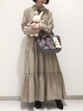 「rouge」｜メゾンドフルールstaffさん（レディース・154cm）の冬コーディネート