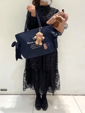 「メゾンドフルール」｜「アイテム（ワンピース/ドレス）」を使った、メゾンドフルールstaffさん（レディース・154cm）の冬コーディネート