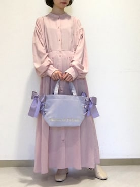 「トートバック」｜メゾンドフルールstaffさん（レディース・154cm）の冬コーディネート