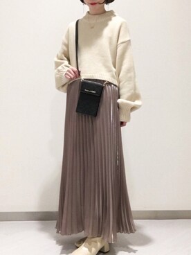 「Maison de FLEUR（メゾンドフルール）のアイテム（財布/小物）」を使った、メゾンドフルールstaffさん（レディース・154cm）の冬コーディネート