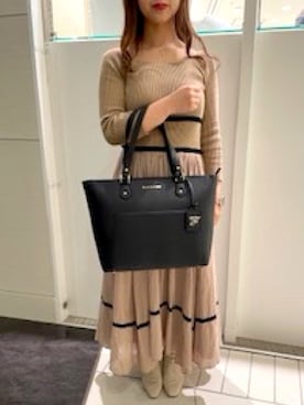 「black」｜メゾンドフルールstaffさん（レディース・154cm）の冬コーディネート