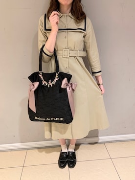 「メゾンドフルール」｜「アイテム（アクセサリー）」を使った、メゾンドフルールstaffさん（レディース・154cm）の春コーディネート