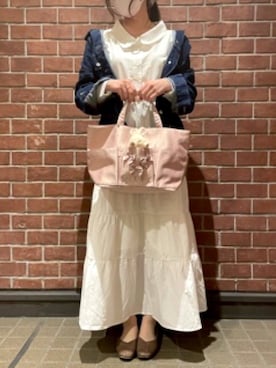 「トートバック」｜メゾンドフルールstaffさん（レディース・154cm）の春コーディネート
