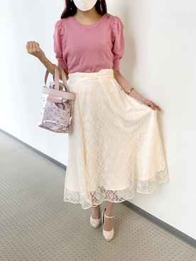 「Maison de FLEUR（メゾンドフルール）のアイテム（財布/小物）」を使った、メゾンドフルールstaffさん（レディース・154cm）の夏コーディネート
