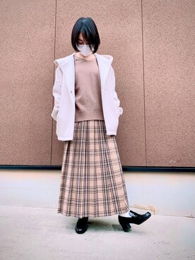 「AEON STYLE（イオンスタイル）のアイテム（ジャケット/アウター）」を使った、さちなさん（レディース・152cm）の冬コーディネート