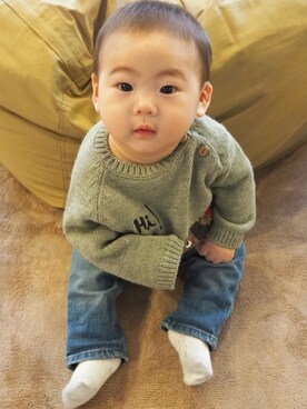 「GAP（ギャップ）のアイテム（トップス、その他）」を使った、mdkさん（キッズ）の春コーディネート