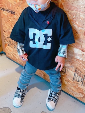 「DC SHOES（ディーシーシューズ）のアイテム」を使った、mdkさん（キッズ・90cm）の秋コーディネート