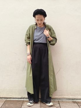 「ニコアンド」｜「アイテム（ハンチング/ベレー帽）」を使った、はなさん（レディース・160cm）の秋コーディネート