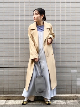 「niko and...（ニコアンド）のアイテム（トレンチコート）」を使った、はなさん（レディース・160cm）の春コーディネート