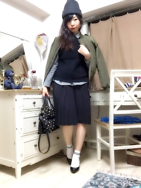 「MODALU（モダルー）のアイテム」を使った、彩さん（レディース・158cm）の冬コーディネート