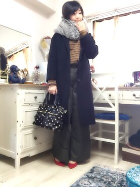 「MODALU（モダルー）のアイテム」を使った、彩さん（レディース・158cm）の冬コーディネート