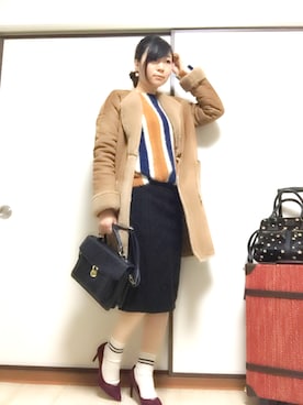 「rps（アールピーエス）のアイテム（ムートンコート）」を使った、彩さん（レディース・158cm）の冬コーディネート